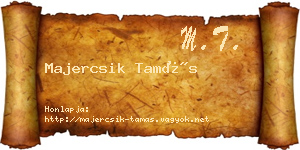 Majercsik Tamás névjegykártya